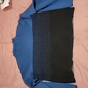 ANNE KLEIN Mock Neck Color block Sweater